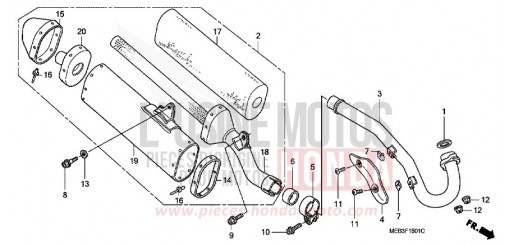 EXHAUST MUFFLER (CRF450R2-ED/U) CRF450R2 de 2002